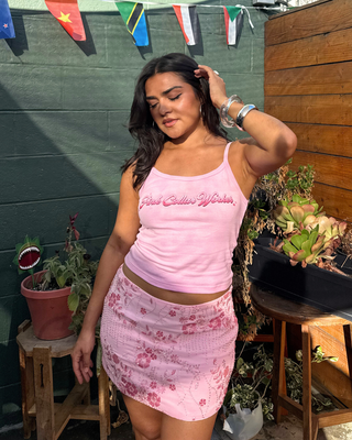 Mas Amor - Pink Collar Tank