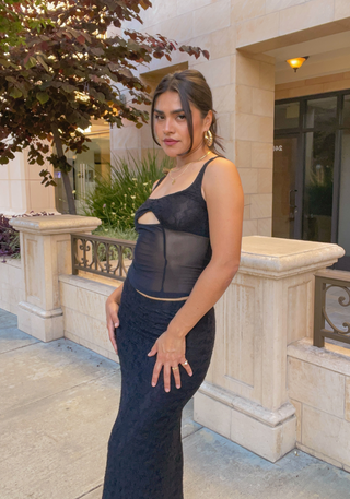 Victoria Lace & Mesh Top