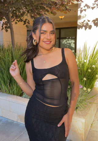 Victoria Lace & Mesh Top