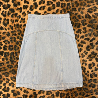 Light Wash Denim Midi Skirt