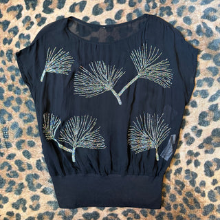 Vintage Sheer Bedazzled Top